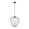 Z-Lite Savanti Pendant, 1-Light, 18 In.W x 19.5 In.H, Matte Black/White Opal 7507-18MB - alternate 1